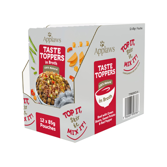 Applaws kapsička Dog Taste Toppers Broth Hovězí s batáty 12x85g