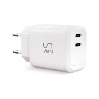 iWant double USB-C nabíječka 45W bílá