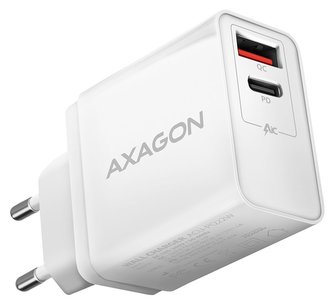 AXAGON síťová nabíječka 22W / ACU-PQ22W / USB-A / USB-C / PD3.0/QC3.0/AFC/FCP/Apple / bílá