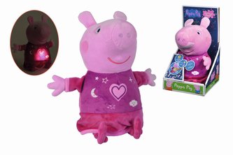 Peppa Pig 2v1 plyšový zaspávač, hrajúci + svetlo, ružový, 25 cm