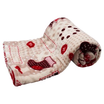 HOME ELEMENTS Deka 150 x 200 cm, 220 GSM, béžové Vánoce