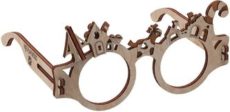 Puzzle Drewniane 3D Okulary Domki Puzzle Drewniane 3D Okulary Domki