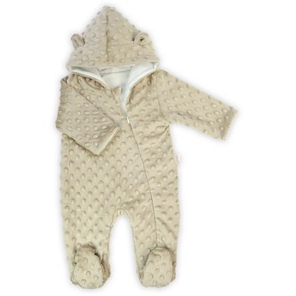 Kojenecký overal z Minky Nicol Bubbles béžový - velikost 74 (6-9m)