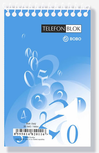 Blok k telefónu s hornou špirálou A7, čistý, 30 listov