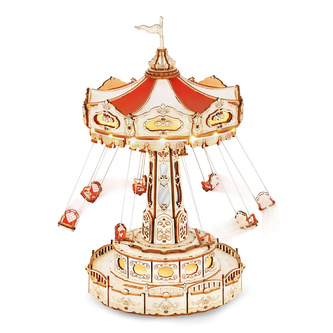 RoboTime 3D skladačka hracej skrinky Retiazkový kolotoč farebný RoboTime 3D skladačka hracej skrinky Retiazkový kolotoč farebný