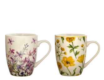 Hrnek porcelán 300ml květiny 2 dekory