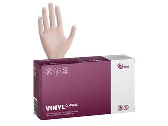 Rukavice jednorázové VINYL CLASSIC nepudrované M, bílé