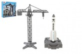 Raketoplán s jeřábem a startovací stanicí plast 17cm v krabici 29x29x7cm