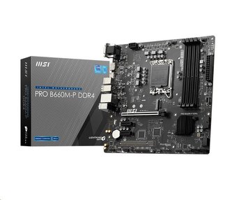 MSI MB Sc LGA1700 PRO B660M-P DDR4, Intel B660, 4xDDR4, 1xDP, 1xHDMI, 1xVGA, mATX MSI MB Sc LGA1700 PRO B660M-P DDR4, Intel B660, 4xDDR4, 1xDP, 1xHDMI, 1xVGA, mATX