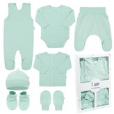 7-dílná kojenecká soupravička do porodnice New Baby I AM mátová - velikost 56 (0-3m)