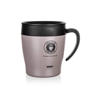 Hrnček termo nerez/plast 330ml cestovný TAZZA latte