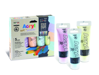 Akrylové barvy PRIMO PASTEL, sada 5 x 75ml, tuby