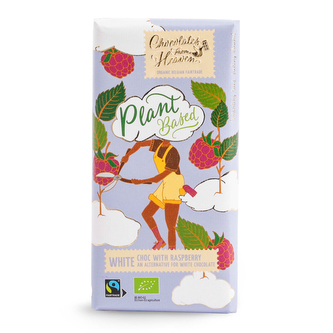 BIO rýžová bílá VEGAN čokoláda s malinami 39% 100g "alternativa mléčné čokolády" *