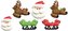 Cukrová dekorace vánoční sob a Santa Claus 6ks - Decora