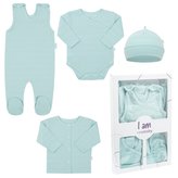 4-dílná kojenecká soupravička do porodnice New Baby I AM modrá - velikost 62 (3-6m)