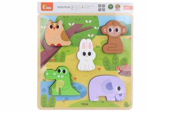 Drevená vkladačka - divé zvieratká