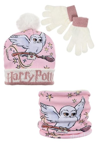 SOUPRAVA  ČEPICE, NÁKRČNÍK A RUKAVICE HARRY POTTER - velikost 52