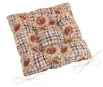 Sedák EMA prošívaný - slunečnice - 40x40 cm, prošívaný