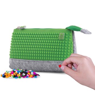 PIXIE CREW veľké púzdro ŠEDÁ/ZELENÁ