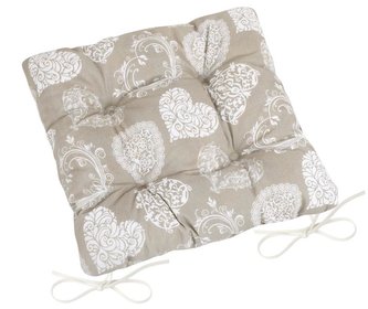 Sedák LADA prošívaný - béžové srdce - 40x40 cm, prošívaný