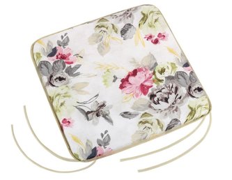 Sedák EMA hladký - šedorůžové květy - 40x40 cm, hladký