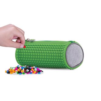 PIXIE CREW kulatý penál ZELENÁ/ŠEDÁ