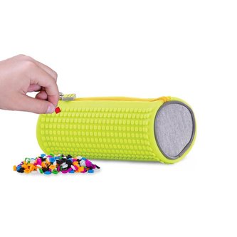 PIXIE CREW kulatý penál NEON ŽLUTÁ/ŠEDÁ