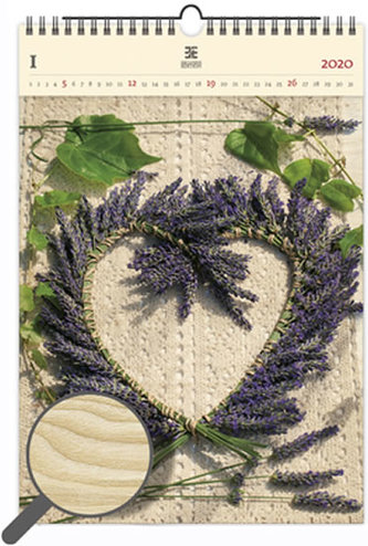 Luxusní dřevěný kalendář 2020 Heart