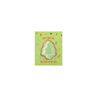 Bubble T Cosmetics Šumivá bomba do koupele s přáním Christmas Tree (Fizzer and Card) 50 g woman