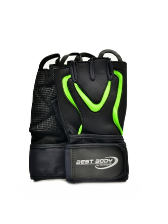 Best Body nutrition - Fitness rukavice Top grip zelené - velikost S