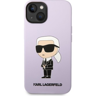 Karl Lagerfeld Liquid Silicone Ikonik NFT kryt iPhone 14 fialový