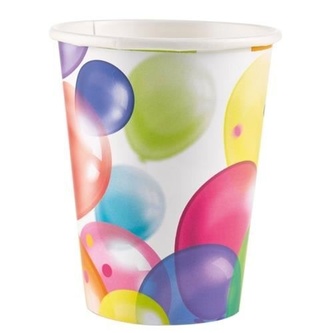 Kelímky balónky papírové 8 ks 250 ml Amscan