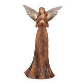 Anděl v dřevěné barvě, polyresin.