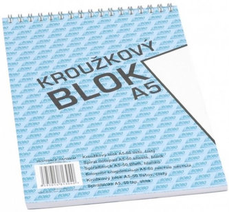 Blok s hornou väzbou A5, čistý, 50 listov