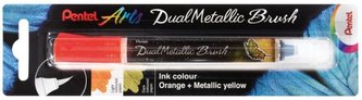 Pentel Dual Metallic Brush štětečkový popisovač - oranžový Pentel Dual Metallic Brush štětečkový popisovač - oranžový