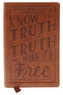 NKJV, Personal Size Large Print End-of-Verse Reference Bible, Verse Art Cover Collection, Leathersoft, Brown, Red Letter