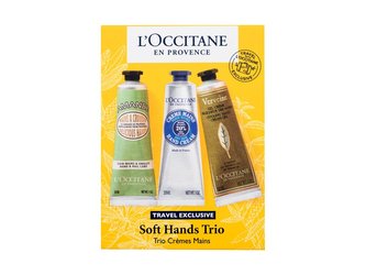 L'Occitane Soft Hands Trio krém na ruce Almond Delicious Hands 30 ml + krém na ruce Shea Hand Cream Dry Skin 30 ml + krém na ruce Verveine Cooling Hand Cream Gel 30 ml