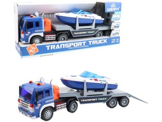 Auto s člunem na setrvačník, se světlem zvukem, na baterie, 38,5 x 9,5 x 15 cm