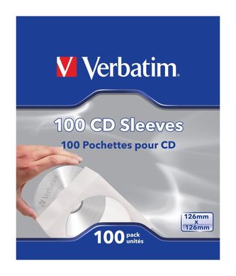 Verbatim papírová obálka na CD/DVD s okénkem, 100-pack