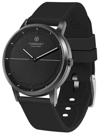 NOERDEN chytré hybridní hodinky MATE2 Full Black/ dotykové safírové sklíčko/ 5 ATM/ výdrž až 6 měsíců/ černé/ CZ app