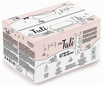 LUBA Tuli BIG PACK dětské vlhčené ubrousky s 97 % vody a panthenolem 8 x 60 ks