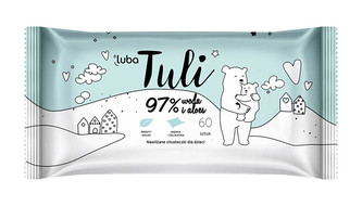 LUBA Tuli dětské vlhčené ubrousky s 97 % vody a aloe vera 60 ks