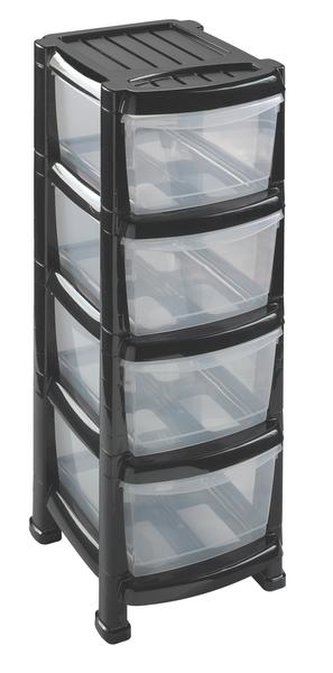 REGÁL SE ČTYŘMI ŠUPLÍKAMI 29X38X78CM, PLAST