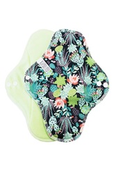 Noční vložka (PUL) - Kaktusy a sukulenty, sv. zelený velur (kojenecký plyš)