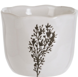 Porcelánový květináč bílý Hypericum 10,5x12,5 cm