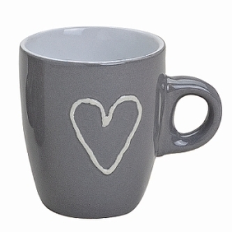 Hrnek expreso srdce šedý