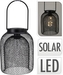 Solární LED lampa drátěná černá 21x15,5 cm