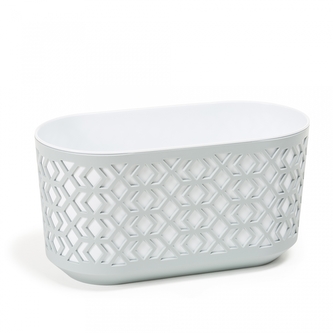 Plastový květináč Aztek 600x195 mm, světle šedý/bílý