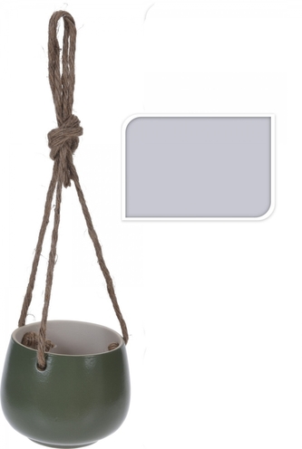 Bílý keramický závěsný květináč 8,5x10,5 cm