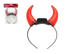 Rohy čertovské svítící plast 15cm na baterie v sáčku karneval